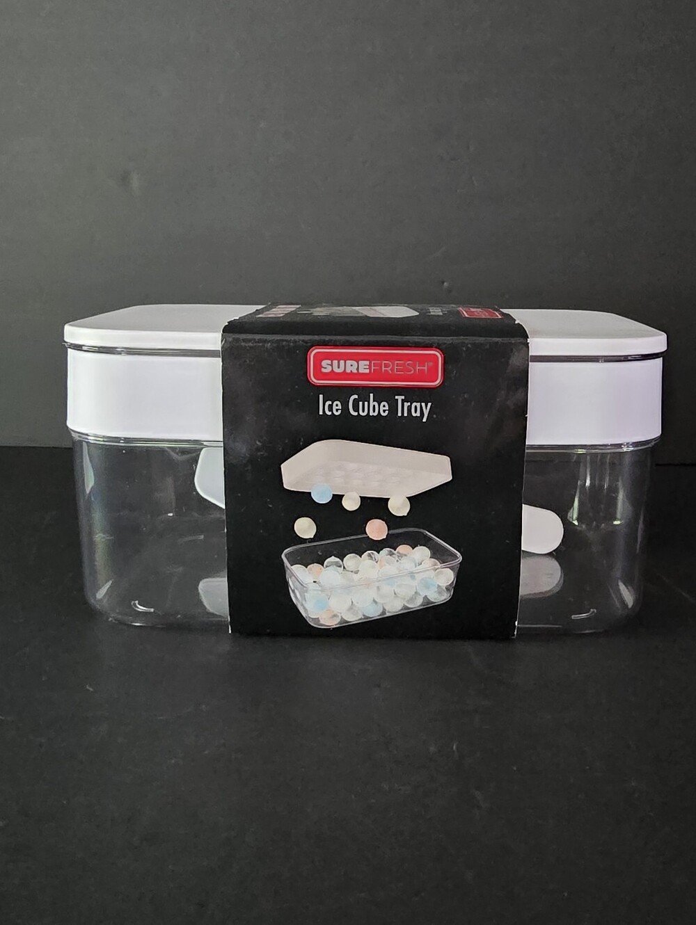 Sure Fresh Sphere Ice Cube Tray with Storage Bin Container & Lid BPA Free